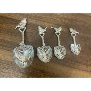 Ganz Metal Measuring Spoons Shovels Birds 4 Pcs Scoop Dipper Kitchenware